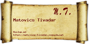 Matovics Tivadar névjegykártya