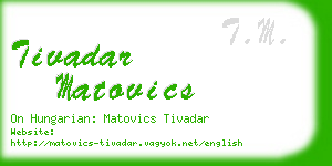 tivadar matovics business card